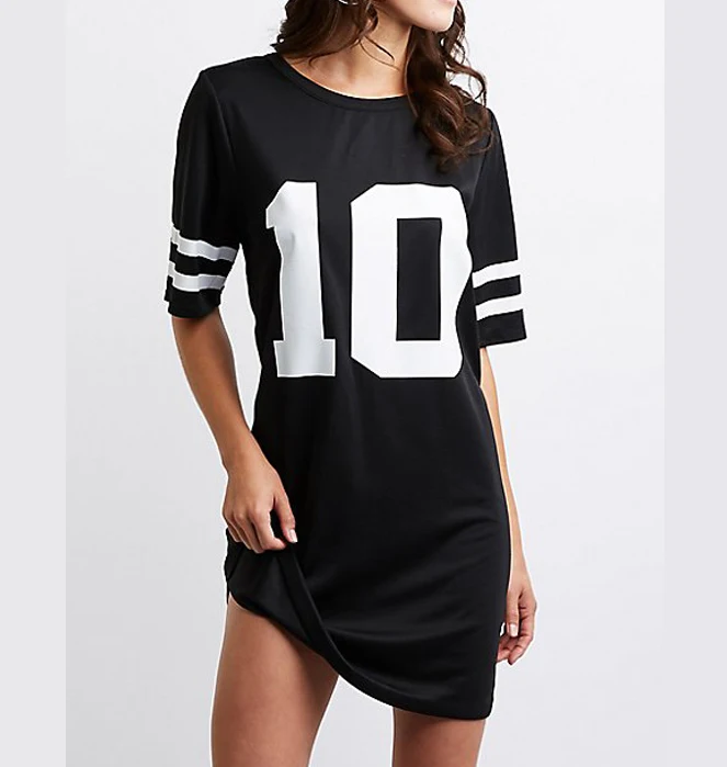 Football Jersey Dress Mesh Shirt Dress with Number Womens Oversize Football  Style Jersey T-shir