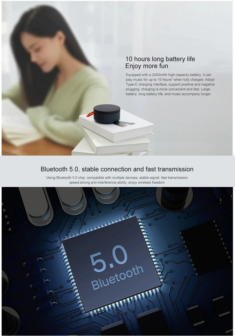 Xiaomi Mi Portable Bluetooth Speaker Grey Super Bass Music Mini Small