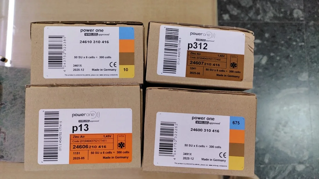 Power One Hearing Aid Battery 1.4v Zinc Air Button Cell Battery Long