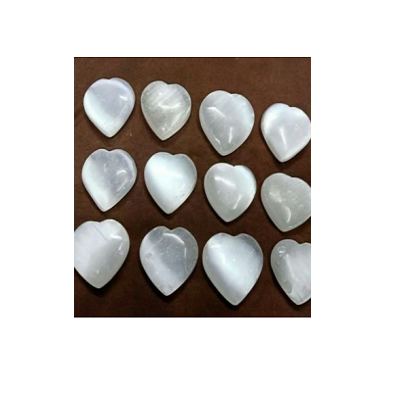 Лечебный кристалл натуральный белый селенит сердце камень