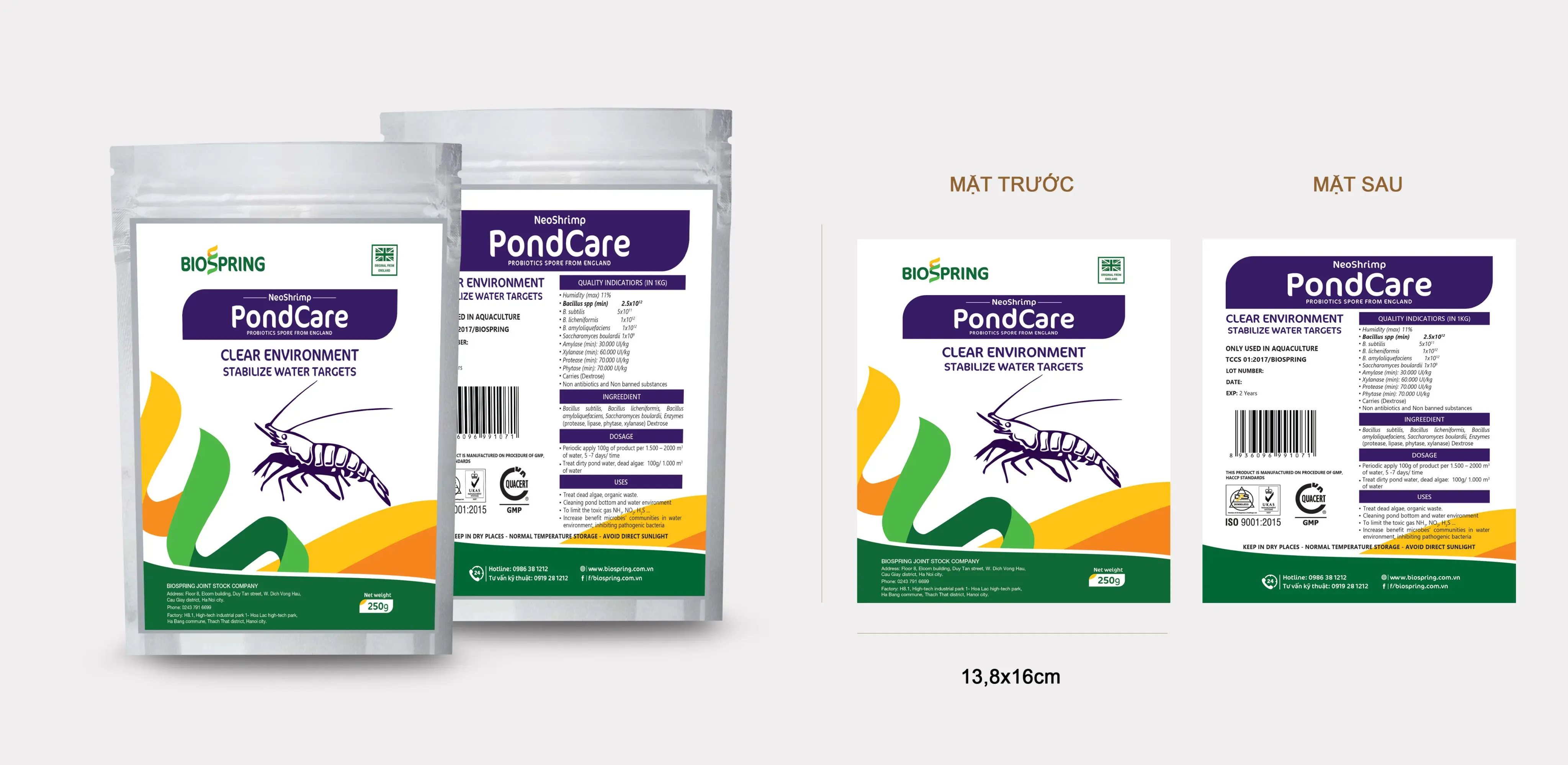 Bacillus Coagulans Bacillus Indicus Probiotics For Shrimp Bag Packaging