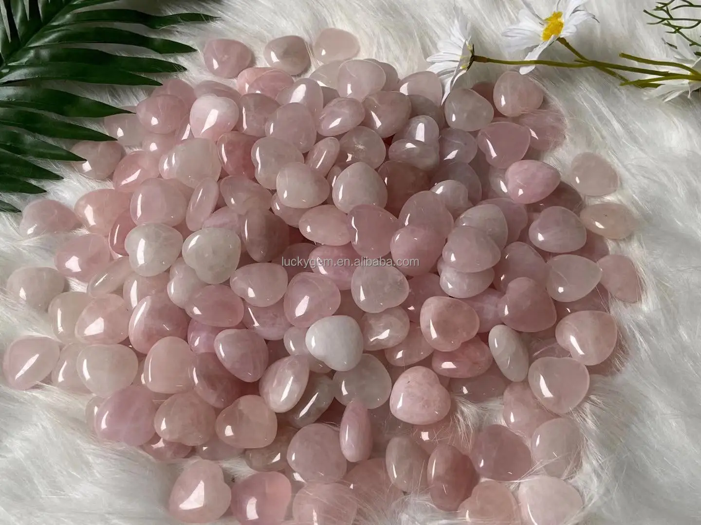 30mm Rose Quartz Heart Small Gemstone Pink Rose Quartz Heart Crystals
