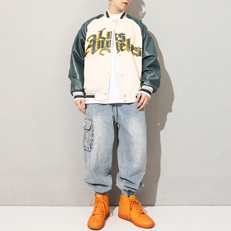 Source OEM custom light blue embroidery latterman baseball varsity bomber  jacket for men on m.