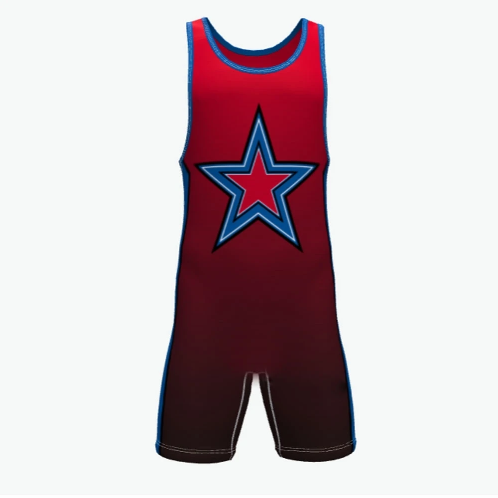 New Style Wrestling Top Custom Made Sublimated Spandex Men's