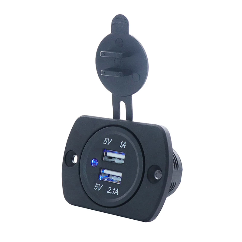 USB 3.0 in-car Chargers Car Socket Dc12v USB Charging Port Panel Mount 5v3.1a Dual USB Socket