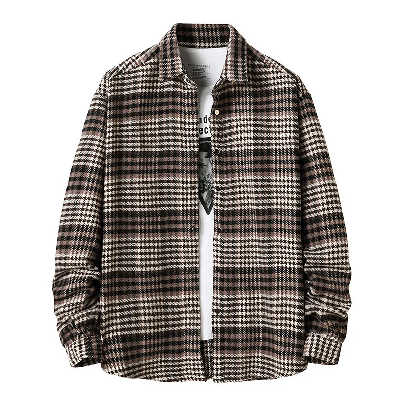 Men Checked Cotton Casual Flannel Shirt 