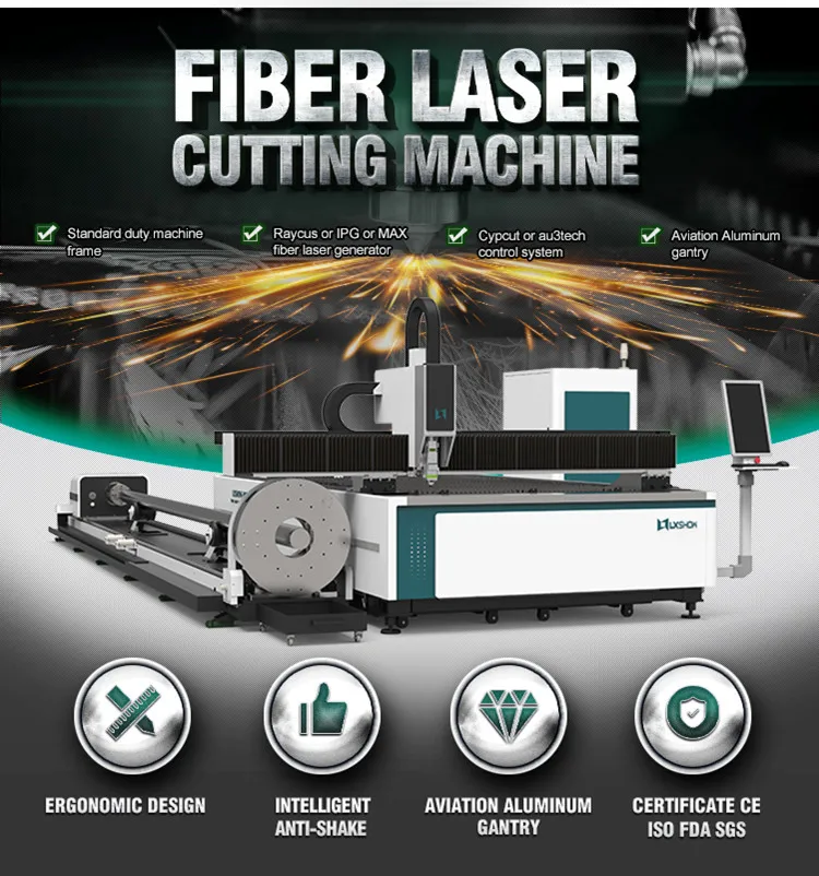 2022 Lxshow 1000w 2000w 3000w 4kw Cnc Fiber Laser Cutter For Steel ...