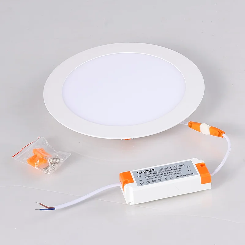 Ultrathin Slim Recessed Aluminum LED Panel Ceiling Lighting 6W-18W 6" 12" 170mm IP44 Modern Design SHCET