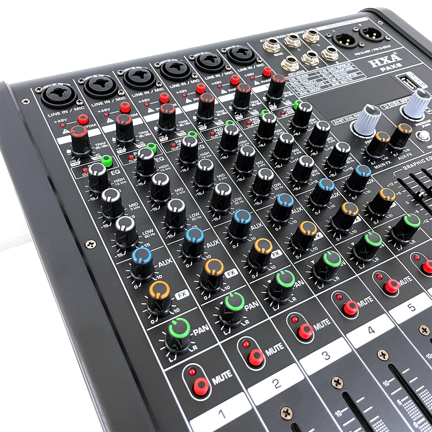 Professional 6 Channels Power Amplifier Mixer with Power Amplifier with  Mixer Console