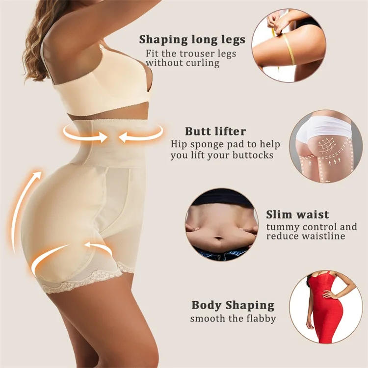 Hot Sale Women Plus Size Body Panties Shapewear High Waister Trainer Padded Buttocks Shaper