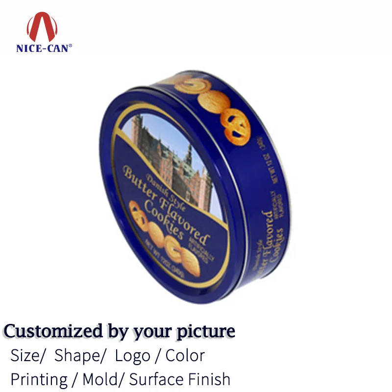 Custom Printed Design Biscuit Tin Can Cookie Tin Canister Box