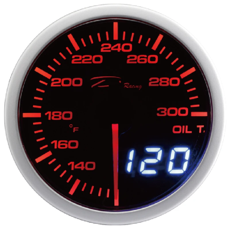 DEPO Racing 52mm Digital LED Oil Temperature Gauge Fahrenheit 