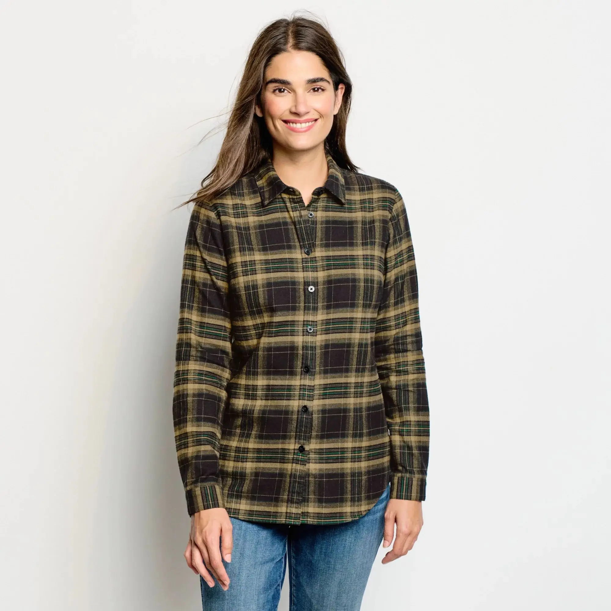 Gold Plaid Shirt Casual Shirt 