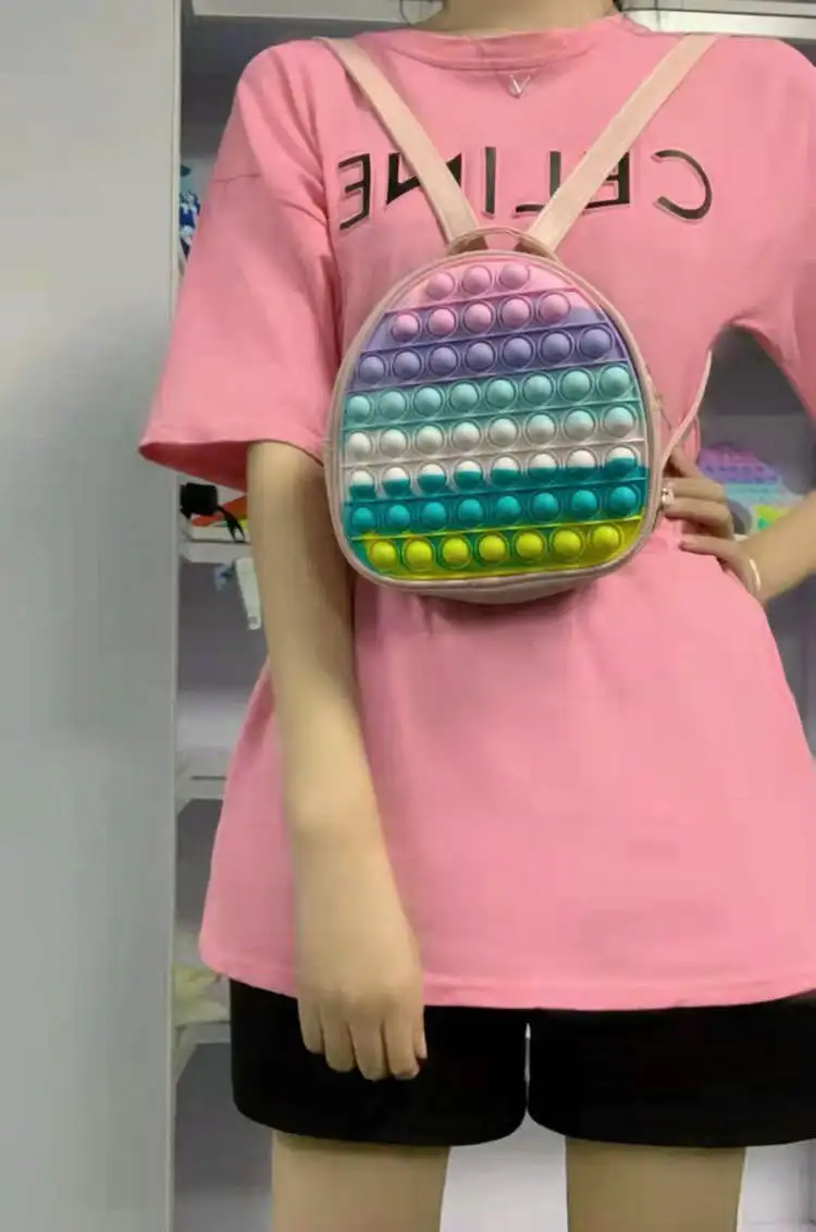 Pop It Fidget Backpack Tik Tok Amazon New Rainbow Unisex Large Children
