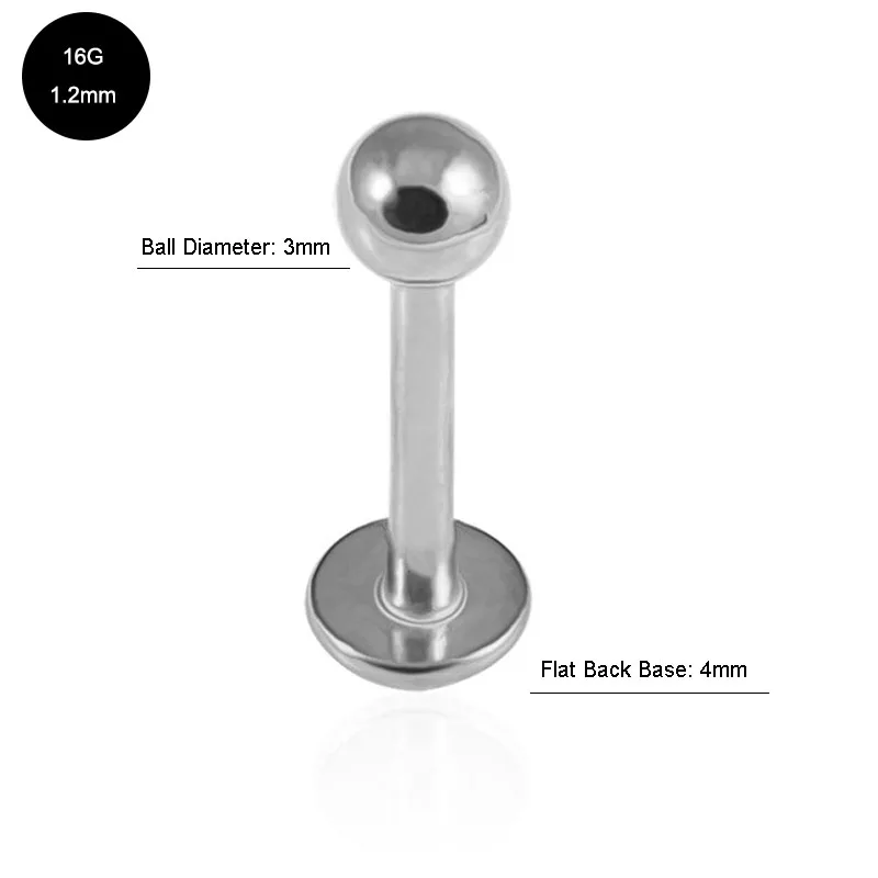 16G I Form Mode Extern Gewinde Silber Labret Lip Piercing Schmuck Titan Labrets