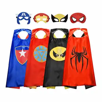 Top Selling Kids Cape Superhero Costume Dress Perfect Gifts Superhero Double Side Cloaks For Boys Girls