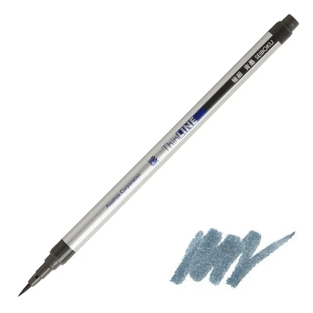 Akashiya Brush Pen Ultra-Fine Brush Saturation Thinline Ink Black TL300-01