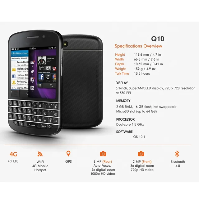 BlackBerry ブラックベリー Q10黒 ブラック SIMフリー Blackberry Q10とBlackberry Classic SIMフリースマホの比較！