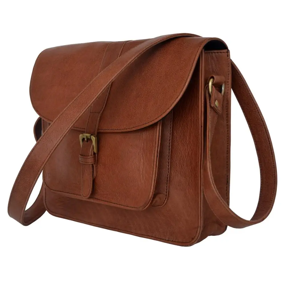 Design Real Look Retro Soft Buffalo Leather Women Tote Bag Elegant Shoulder Messenger Woman Hand Bag for Collage and Office Girl