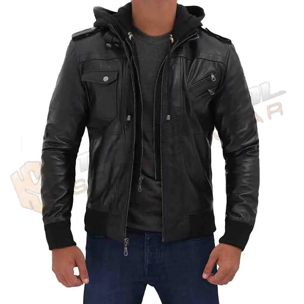 Genuine Leather Made Fashion Wear Casual Street Wear Fitted Jacket For