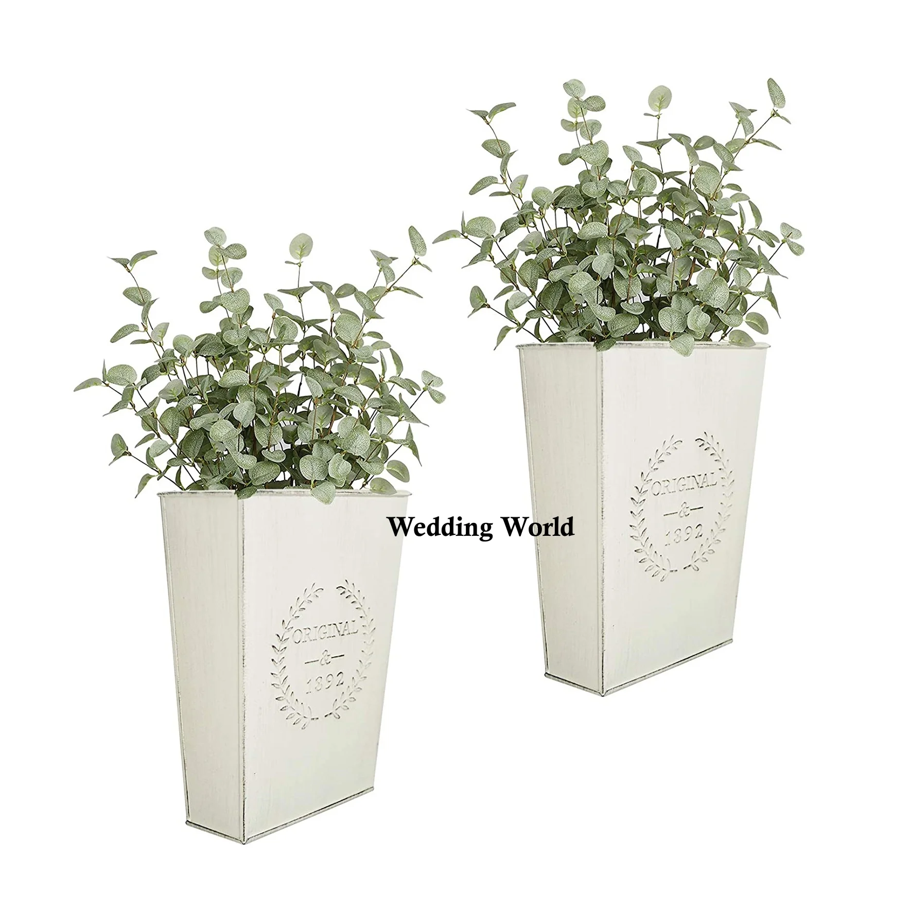 Cone Shape Galvanized Planter Customized Finished Handmade Planter Classic Stylish Wall Mounted Galvanized Planter