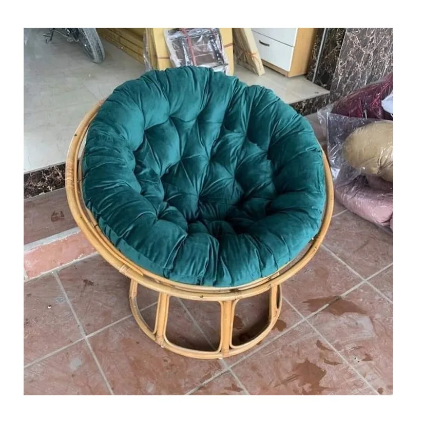 クラシックな手織りラタン回転式パパサンチェア、エレガントでモダンな