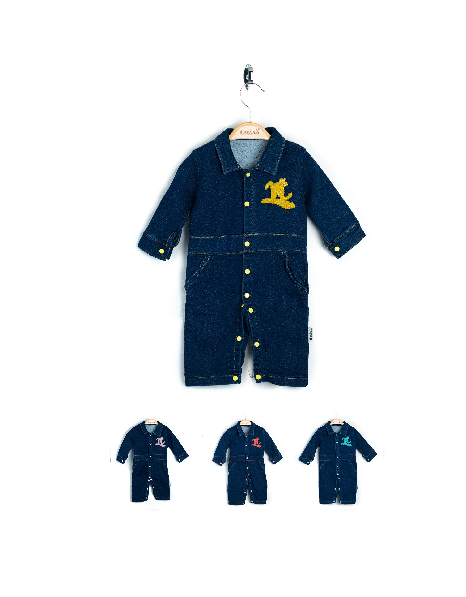 Горячая распродажа! N вышитые джинсы весенние Комбинезоны для маленьких девочек детская одежда из мягкого хлопка от бренда