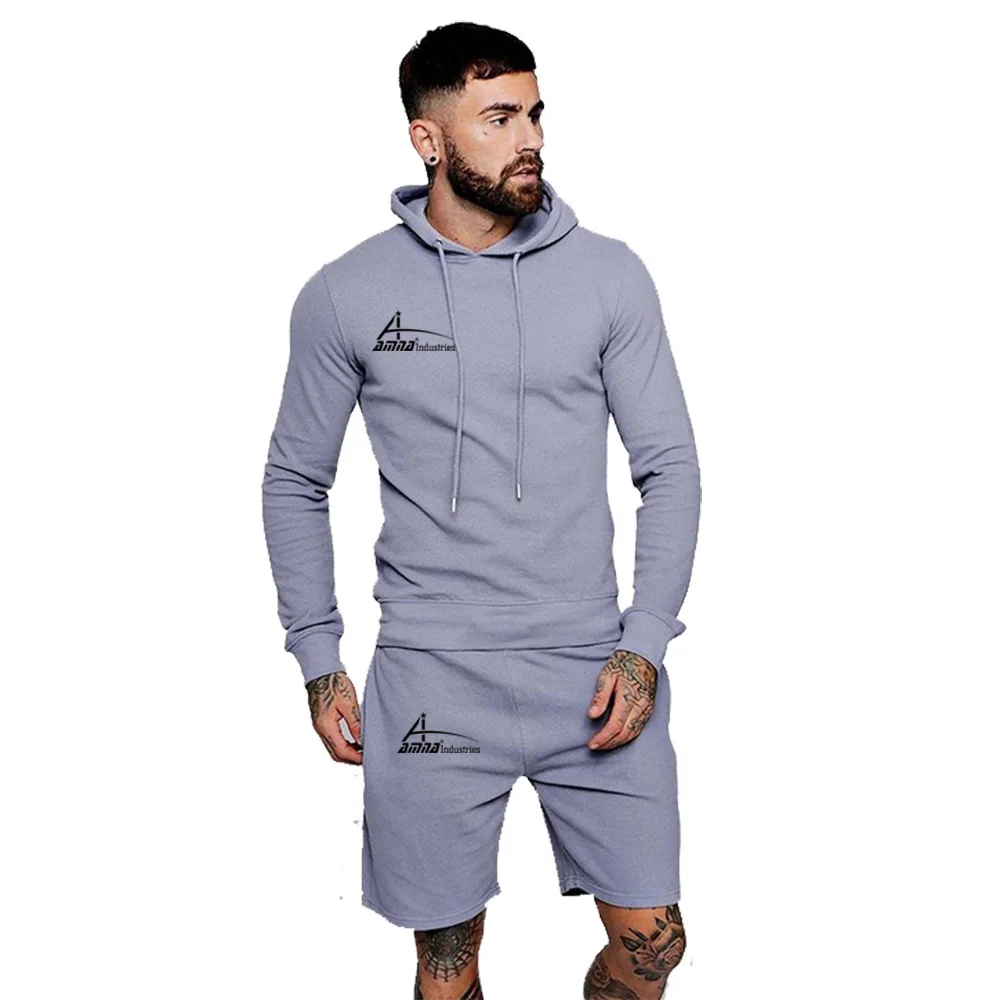 zip up moletom com capuz and shorts set