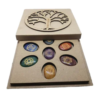 Crystals Healing Stones 7 Chakra Gemstone Sets For Spiritual Alignment and Chakra Balancing Therapy With Box