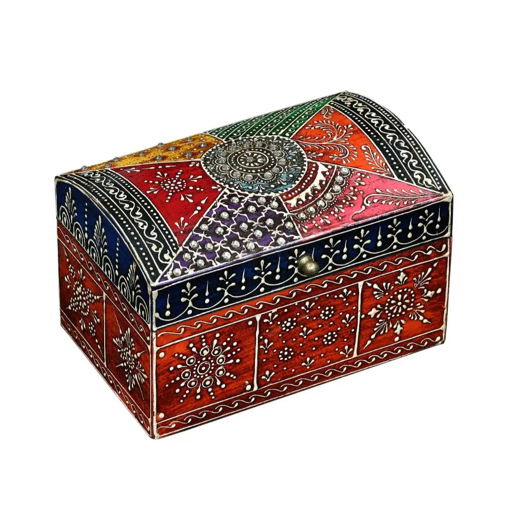 Indian Handicraft Antique Wooden Embossed Jewelry Box Cum Home Decor ...