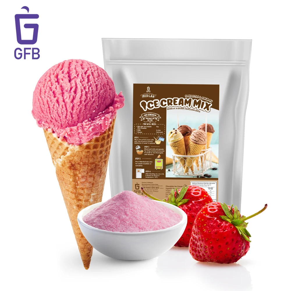strawberry ice cream soft serve mix powder 1kg for ice cream
