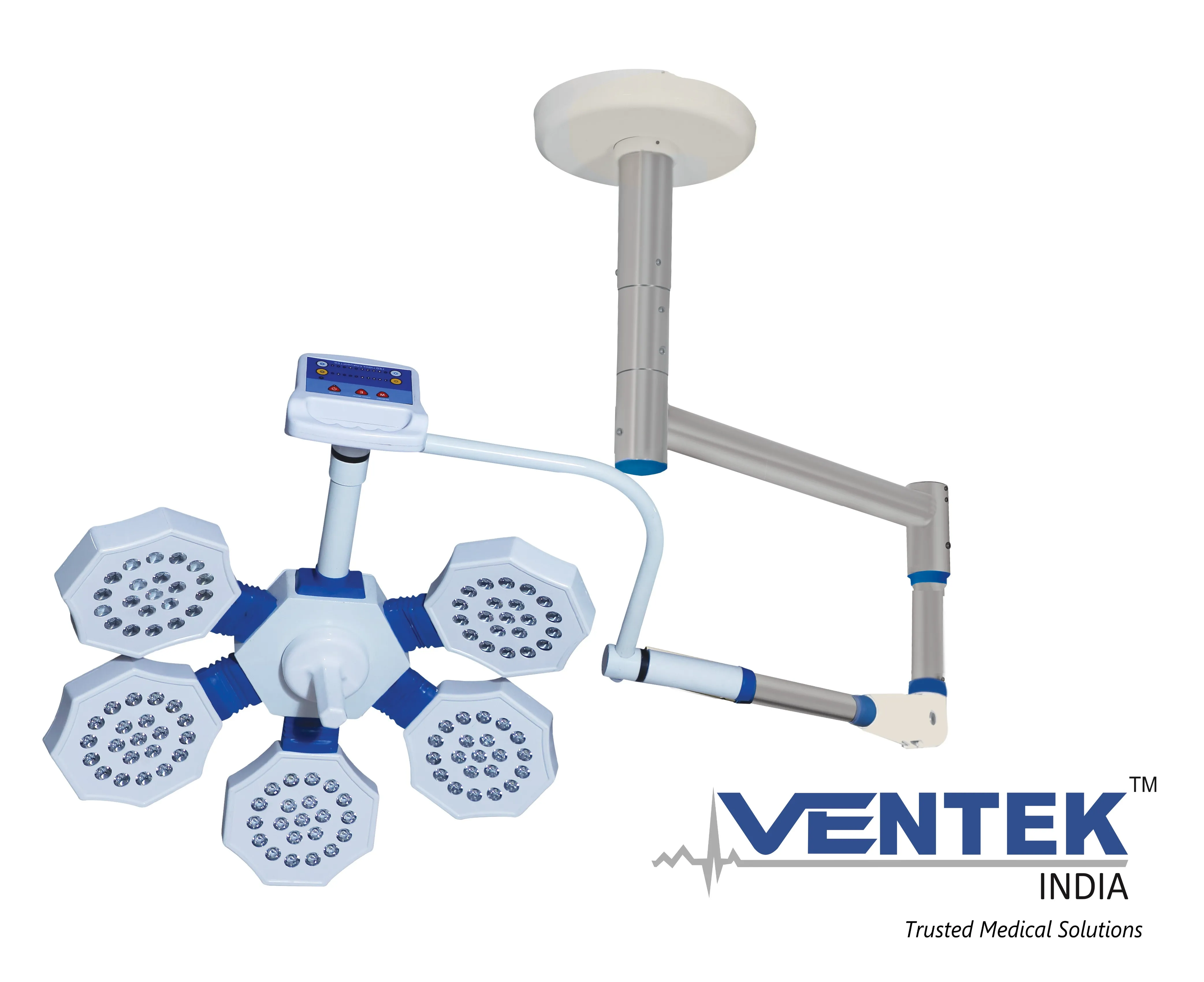 Star 105 - Single Dome LED Operation Theatre Light with Ceiling Mounted Stand, Brand: Ventek India