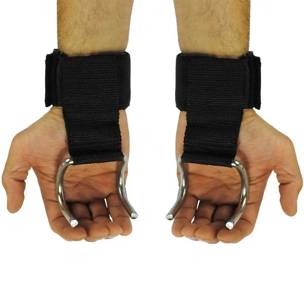 Gaf Gym Heavy Duty Weight Lifting Barbell Hooks Power Hooks Fitness