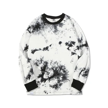 Hot Sale Wholesale Lowest Price Private Label apparel Fashion 100% cotton graphic design dip dye 220 grams sweatshirt for men