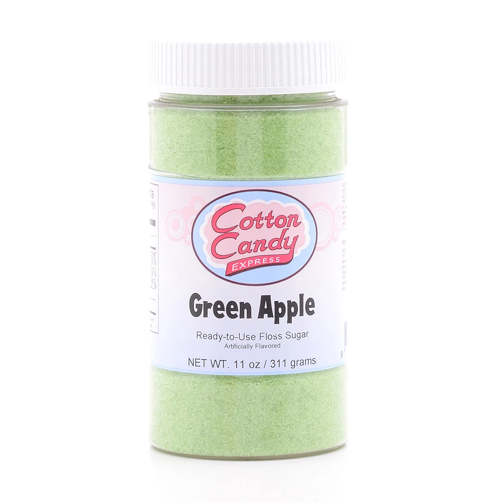 green apple cotton candy floss sugar 11 oz.