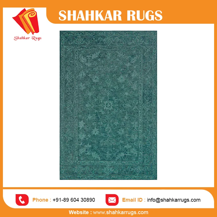 Best Selling New Arrival Decorative Modern Hand Tufted Teal Indian Rugs