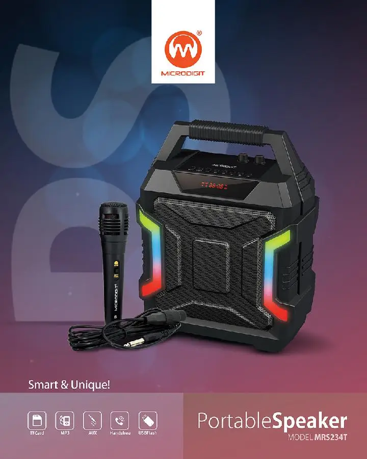 MICRODIGIT Smart & Unique Portable Speaker MRS234T Black